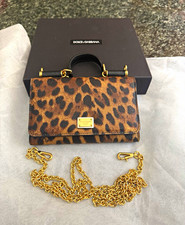Dolce & Gabbana Leopard Print Chain Wallet for Women, Folding Credit Card picture