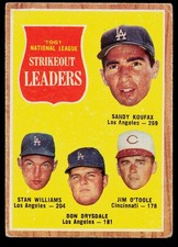 1962 Topps NL Strikeout Leaders #60 Koufax Drysdale ITEM # BC26-490 picture