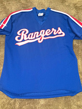 Vintage 1990s Texas Rangers BP jersey by majestic Sz XL picture