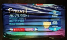 Prevail Air Overnight Briefs Size 1 26-48” 20 Count - LOT OF 5 (100 Total) picture
