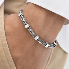 Classic style meets modern strength in this sterling silver Italian bracelet. picture