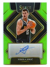 NIKOLA JOKIC 2021-22 PANINI SELECT NEON GREEN PRIZM REFRACTOR AUTO AUTOGRAPH /99 picture