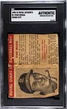 1950 ROYAL DESSERTS STAN MUSIAL 1a POOR F219-1 HAND CUT SGC A CARDINALS picture