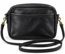 Vintage Coach Black Leather Crossbody Camera Bag Brass Early 2000s picture