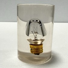 Daisyglas Light Bulb Lucite Resin paperweight hand-crafted Art Vintage Decor picture
