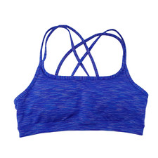 Athleta Full Focus Sports Bra S Blue Strappy Moisture Wicking Breathable Women's picture