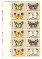 Scott #1712/15...13 Cent....Butterflies...Plate Block of 12 picture