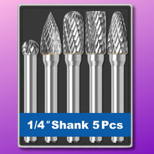 5Pcs Tungsten Carbide Burrs Rotary Burr Set Head 1/4'' Shank Die Grinder Bit US picture