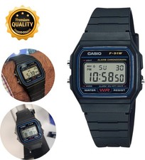 Casio Men's Watch Classic Alarm Chrono Digital Dial Black Resin Strap F91W-1 picture