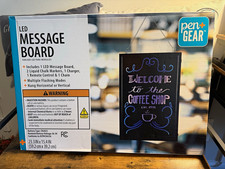 Pen+Gear LED Message Board Hanging Wall-Mount Rectangle Black w/Remote picture