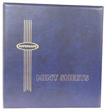 Mint Sheet Stamps Album Supersafe Blue Binder Free 50 Black Pages US Shipping picture