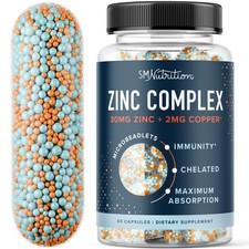 SM Nutrition Zinc Supplement Microbeadlets for Immune & Acne Support, 60 ct picture