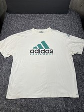 Vintage 90s Adidas Equipment EQT White Green Logo T-Shirt XL picture
