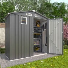 6x3.6 FT Metal Lean To Shed with Window & Lockable Door, Outdoor Storage Shed picture