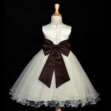 IVORY PRINCESS PARTY DRESS FLOWER GIRL BIRTHDAY PAGEANT BRIDAL RECEPTION HOLIDAY picture