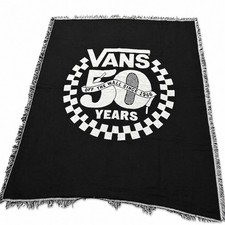 Vans 50th Anniversary Woven Throw Blanket Off The Wall Promo Black White Logo picture