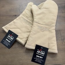 ALL-CLAD Metalcrafters ~ (2) Oven Mitts w/ Easy Grip Silicone ~ Cappuccino Beige picture