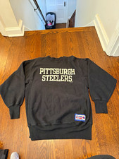 Champion NFL Pittsburgh Steelers Black Reverse Weave Crewneck Sweatshirt XL vtg picture