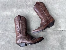 Sendra Men's Brown Leather Western Cowboy Mid-Calf Pull-On Pointed Toe Boots 9D picture