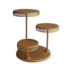 3-Tier Metal Gold Cupcake Tower Dessert Stand Wedding Party Decorations picture