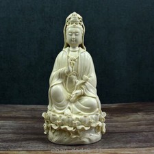 Chinese Dehua Porcelain Lotus Kwan-yin Guan Yin Boddhisattva Goddess Statue picture