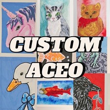 CUSTOM ACEO Art Card Commission Original Painting Any Subject picture