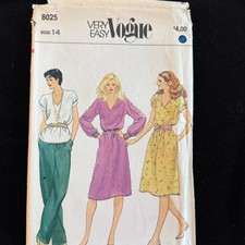 VTG Vogue 8025 Dress and Top Sz 14/36 Cut Complete picture