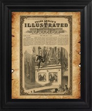 PRESIDENT ABRAHAM LINCOLN ASSASSINATION 1865 THE MURDERER LEAPING UPON THE STAGE picture