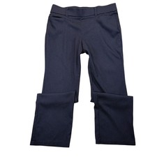 Maurices Dress Pants Womens L Regular Navy Blue Diamond Stretch Straight Leg picture