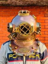 Antique Diving Divers Helmet Mark V US Navy Helmet Marine Deep Scuba Helmet Gift picture