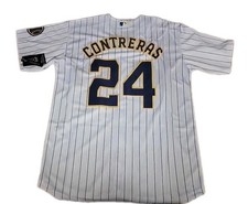  NWT Milwaukee Brewers - William Contreras #24 White Cool Base Stitched SZ 2XL  picture