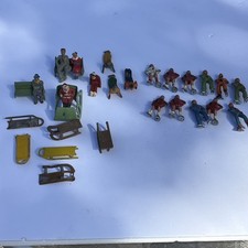 Vtg Large Lot of BARCLAY/Manoil Skaters, Winter, LEAD FIGURES Benches, Sleds picture