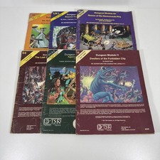 Lot of 6 Dungeons & Dragons Modules 1980's I1 G1-2-3 S4 Q1 UK1 A3 Rough Cond. picture
