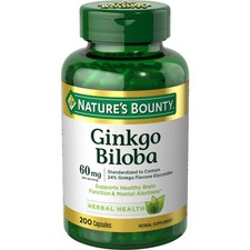Natures Bounty Ginkgo Biloba 60 Mg 200 Capsules 17243 picture