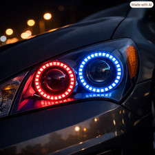 Universal RGB LED Angel Eye Halo Ring Car Headlight DRL Fog Light Speaker Grille picture