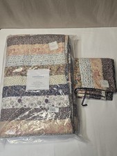 Sundance Living Blossoming Fields Quilt Patchwork Floral King + Pillowcase NWT picture