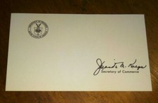 Secretary Juanita M. Kreps Signed Official Department of Commerce Card picture