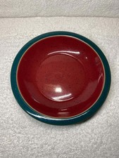 Vintage Denby Harlequin-Soup-Pasta-Bowl-Red & Green-Stoneware-8-3/8”-England picture
