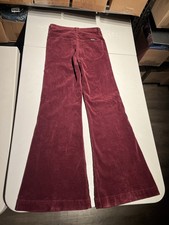 Rollas Pants Women's 27 Burgundy Red East Coast Flare Corduroy High Rise 27x32 picture