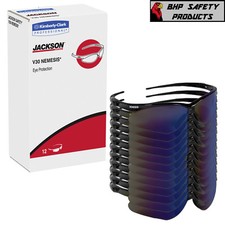 (12 PAIR) KLEENGUARD NEMESIS 14481 SAFETY GLASSES BLACK FRAME/BLUE MIRROR LENS  picture