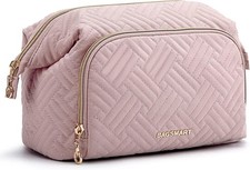 Wide-open Pouch for Women Purse for Toiletries Accessories Brushes Pink, picture