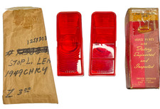 New Old Stock Stop Lamp Red Lenses For 1949 Chrysler Models #1253307 & 1253308 picture
