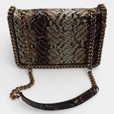 ALDO Snake Print Chain Shoulder Bag Crossbody Gold Hardware Excellent Condition picture