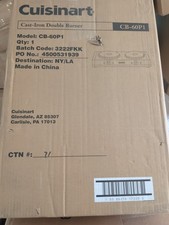 Cuisinart CB-60P1 Countertop Double Burner, Stainless Steel/Black, See Descrip. picture