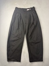 Porter James Sports Dart Knee Pleated Trousers Men Small Black Structured Cotton picture