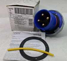 LEVITON 4100B9W Pin & Sleeve Inlet, 100A 3PH 250 VAC picture