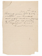 Ernest Lawson Signed 1903 Painting Receipt 