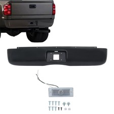 Black Steel Rear Bumper Roll Pan Replacement for Silverado 1500 picture