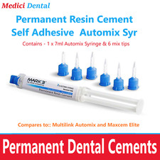Dental Permanent Resin Cement, Self Adhesive 7 ml Automix Syringe with 6 Tips  picture
