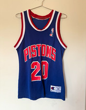 Vintage NBA Detroit Pistons Allan Houston #20 Champion Basketball Jersey picture